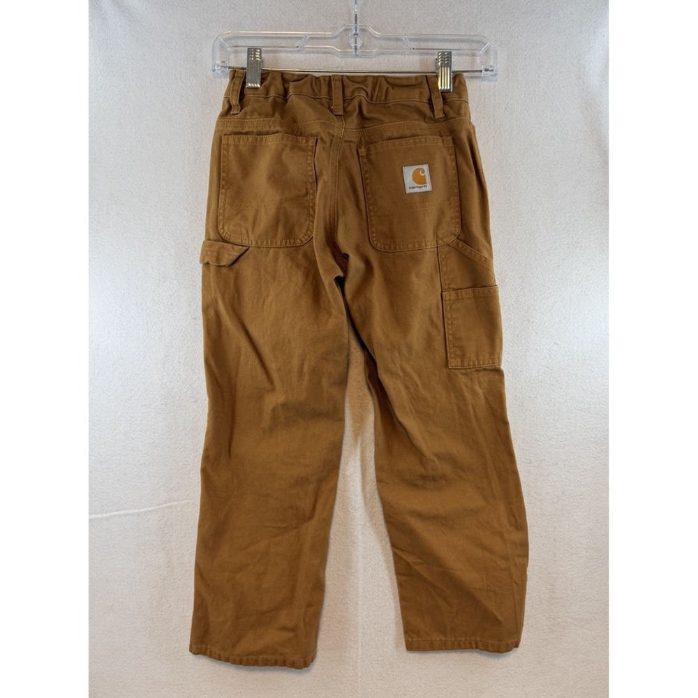 Carhartt Boys Carpenter Pants Brown Cotton Canvas BN8311-B Size 7, Adj Waist - Picture 4 of 9